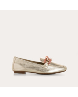 Hanissa leather loafers metallised with node