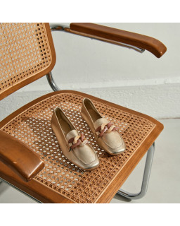 Mocassins Hanissa en cuir métallisé à nœud | Reqins