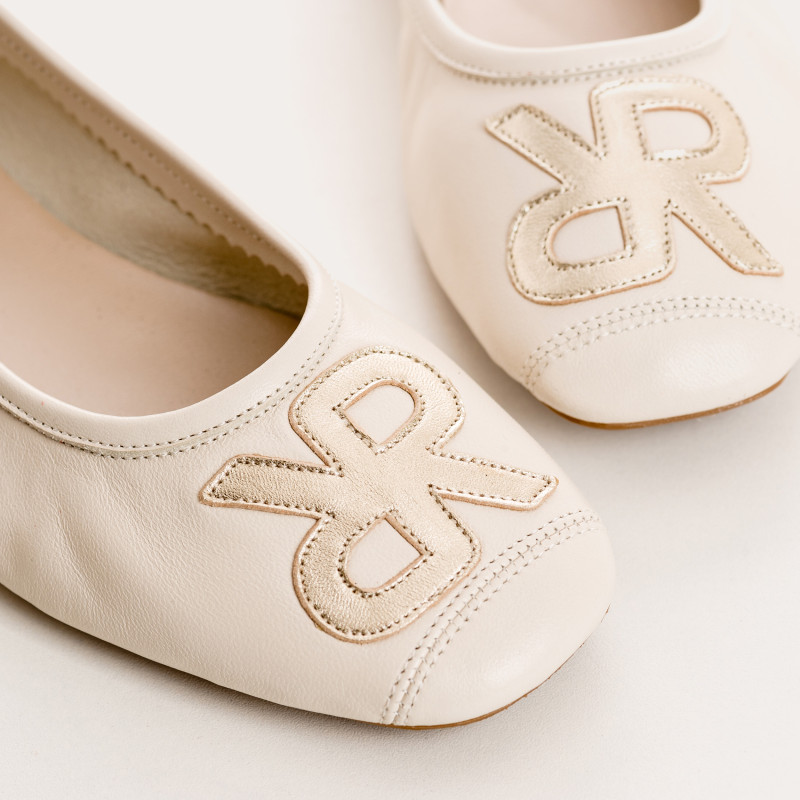 Ballerines Hopa en cuir à motif brodé scintillant | Reqins