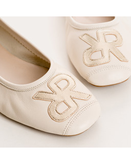 Ballerines Hopa en cuir à motif brodé scintillant | Reqins