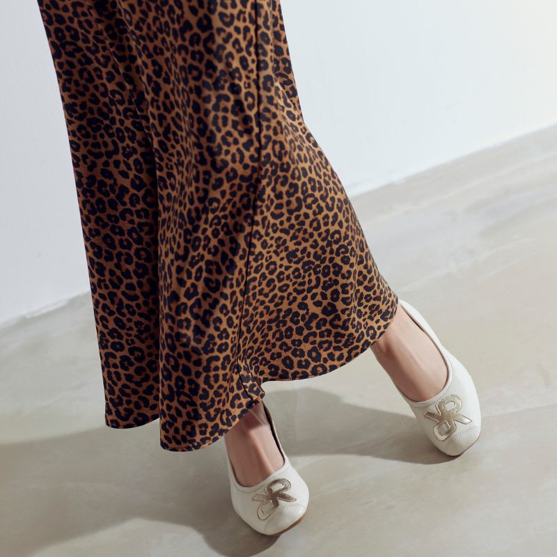 Hopa leather ballerinas with glittering embroidered pattern