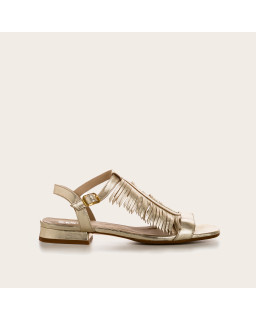 Golden Sandals with Cuba Fringes | Reqins