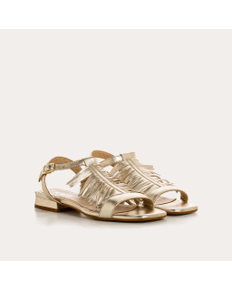 Golden Sandals with Cuba Fringes | Reqins