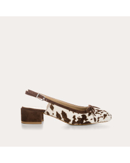 Ballerines slingback Reese vache en cuir imprimé | Reqins