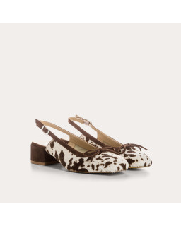 Ballerines slingback Reese vache en cuir imprimé | Reqins