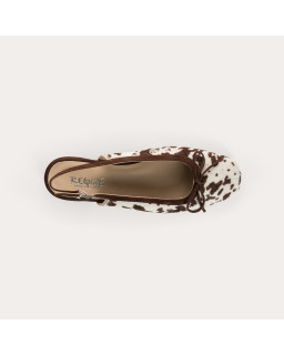 Ballerines slingback Reese vache en cuir imprimé | Reqins