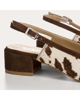 Ballerines slingback Reese vache en cuir imprimé | Reqins