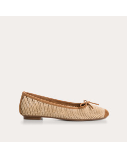Harmony Ballerinas in perforated suede with square tip