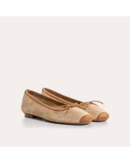 Harmony Ballerinas in perforated suede with square tip