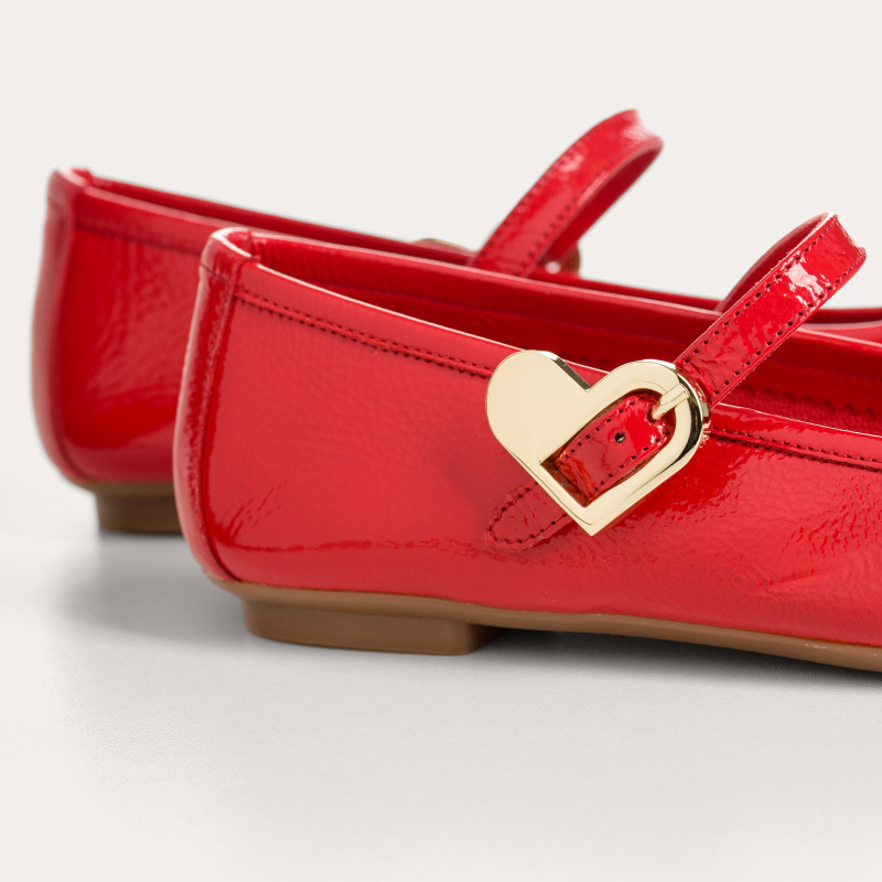 Ballerines Hamor rouge en vernis Naplak | Reqins