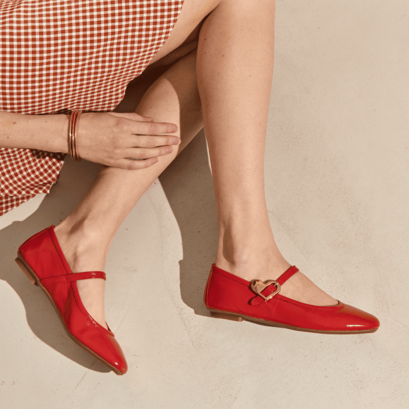 Ballerines Hamor rouge en vernis Naplak | Reqins