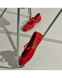 Ballerines Hamor rouge en vernis Naplak | Reqins