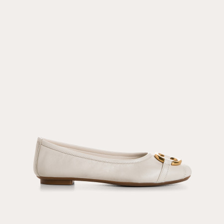 Ballerines Helna en cuir lisse à boucle | Reqins