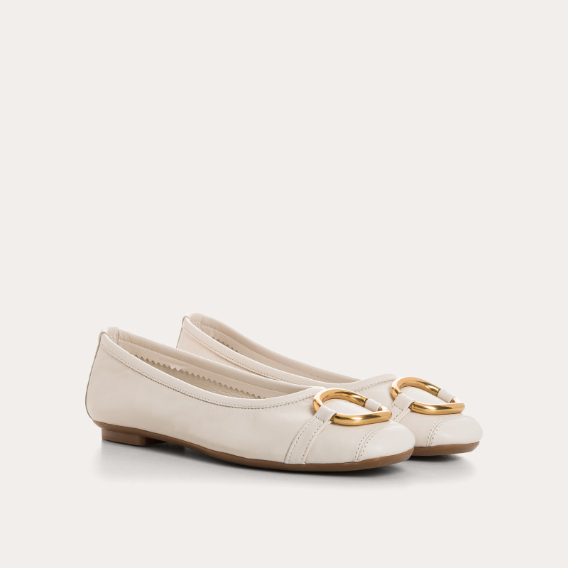 Ballerines Helna en cuir lisse à boucle | Reqins