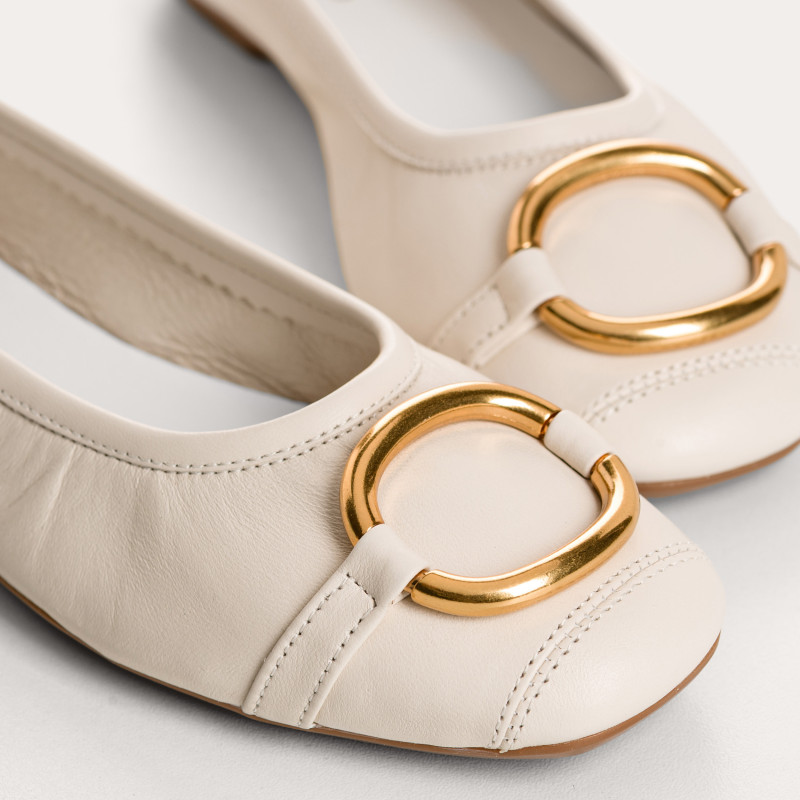 Ballerines Helna en cuir lisse à boucle | Reqins
