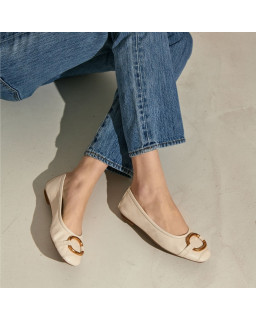 Ballerines Helna en cuir lisse à boucle | Reqins