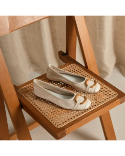 Helna smooth leather ballerinas with buckles