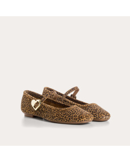 Mary Janes Hamor in suede leopard printed