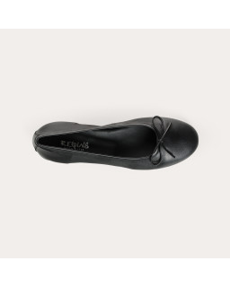 Sofia Smooth Leather Heeled Ballerinas with Bow | Reqins