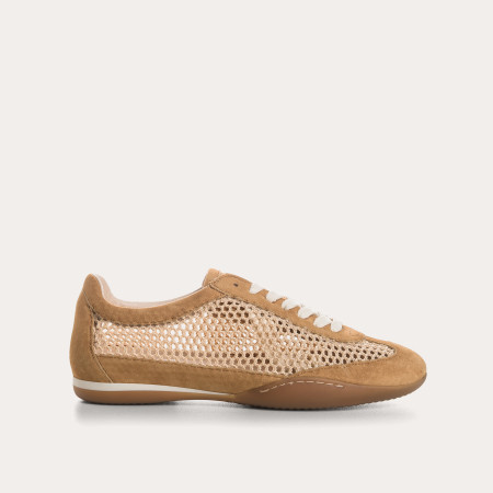 Baskets Swan en maille tricotée et cuir | Reqins