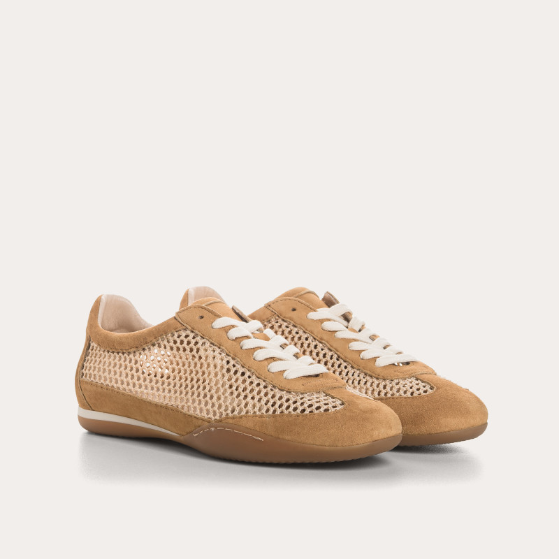 Baskets Swan en maille tricotée et cuir | Reqins