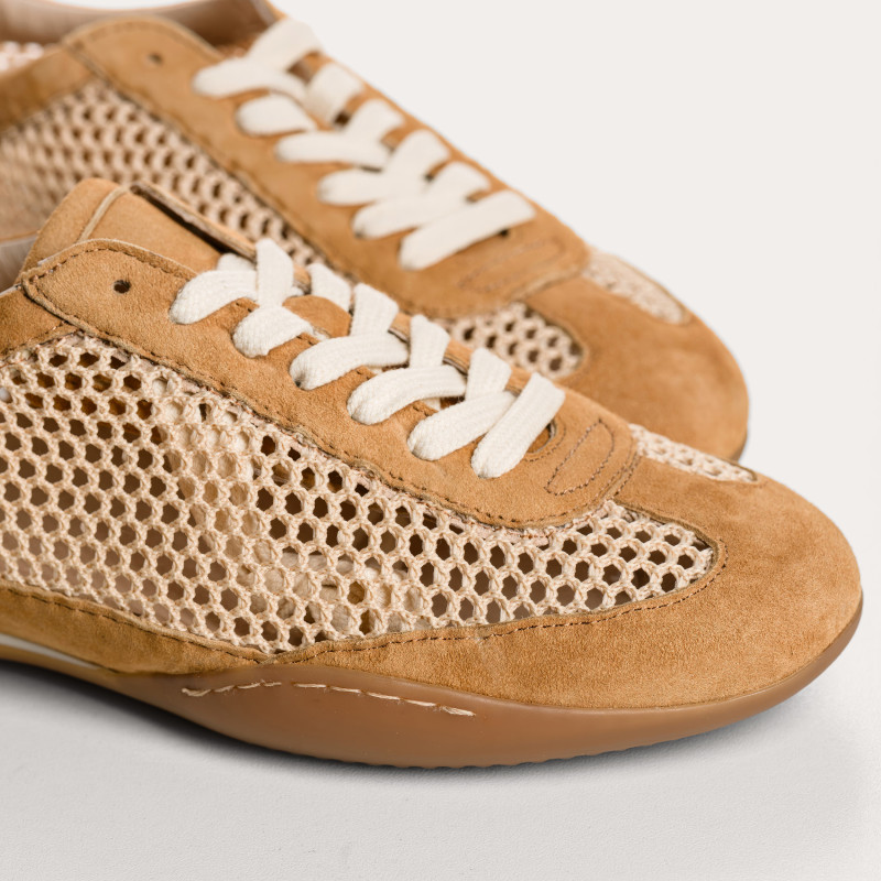 Swan sneakers in knitted knit and leather