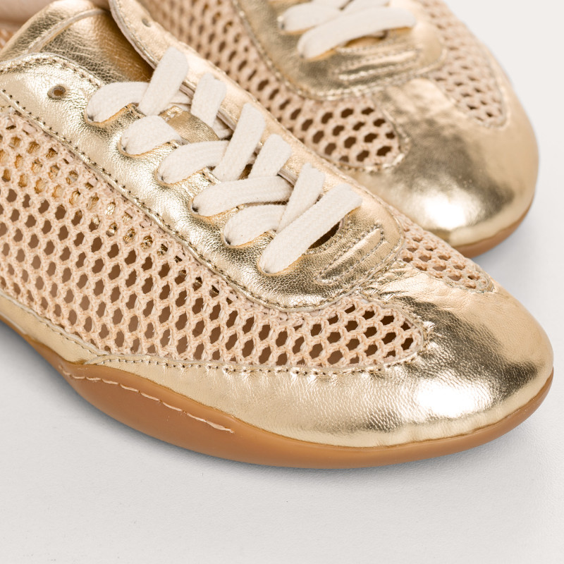 Swan sneakers in knitted knit and leather