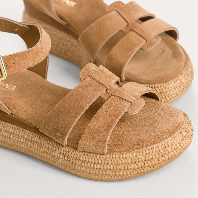 Sandales Yseult en cuir velours | Reqins