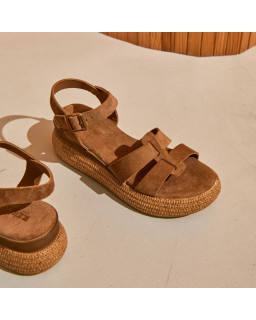 Sandales Yseult en cuir velours | Reqins