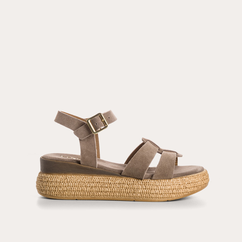 Sandales Yseult en cuir velours | Reqins