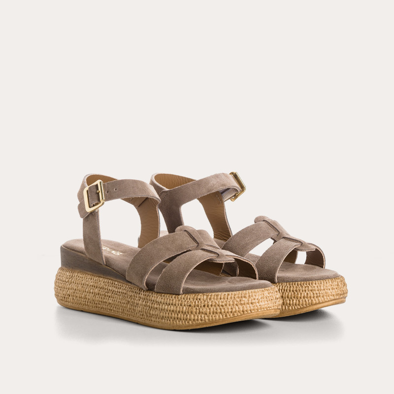 Sandales Yseult en cuir velours | Reqins