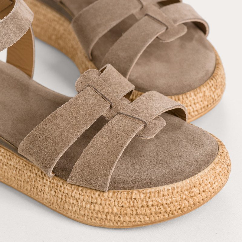 Sandales Yseult en cuir velours | Reqins