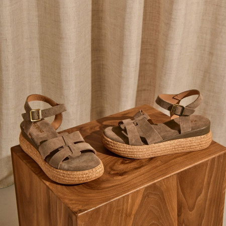 Sandales Yseult en cuir velours | Reqins