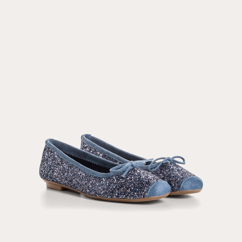 Ballerines Harmony à paillettes et bout carré | Reqins