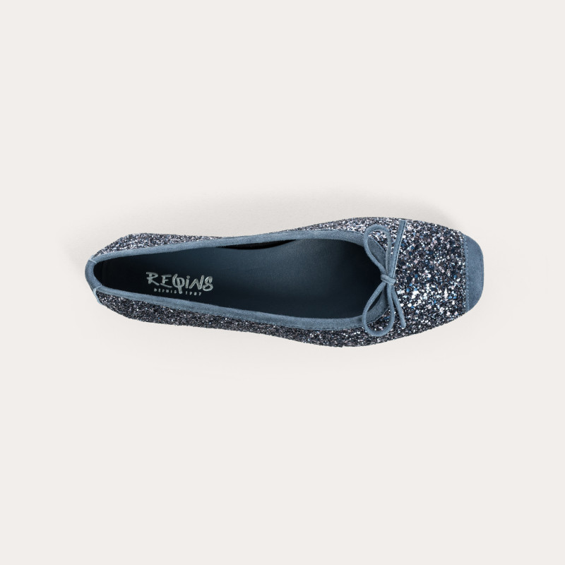 Ballerines Harmony à paillettes et bout carré | Reqins