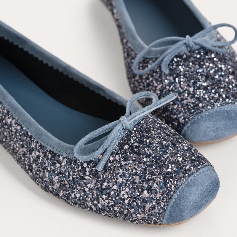 Ballerines Harmony à paillettes et bout carré | Reqins