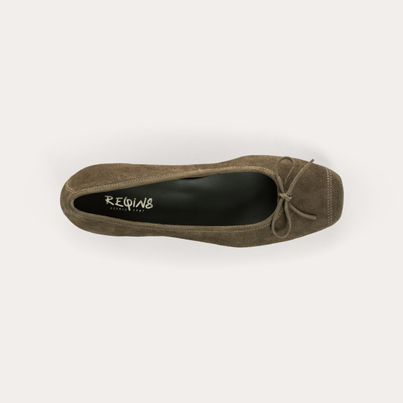 Ballerines à talon Kyriel en cuir velours | Reqins