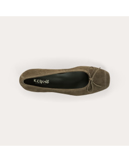 Ballerines à talon Kyriel en cuir velours | Reqins