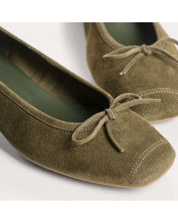 Ballerines à talon Kyriel en cuir velours | Reqins