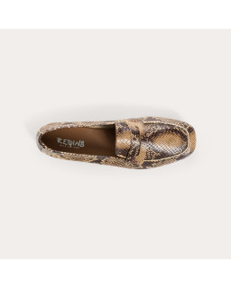 Mocassins python marron femme | Élégance et caractère Reqins