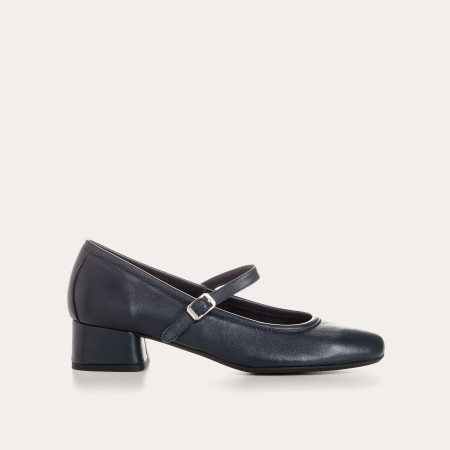 Babies à talon Kelly en cuir lisse | Reqins