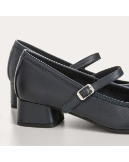 Babies à talon Kelly en cuir lisse | Reqins