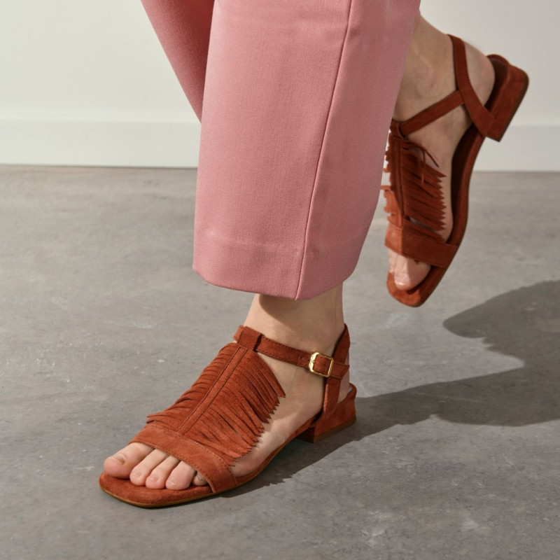 Sandales Cuba cuir velours - Bohèmes et confortables - Reqins