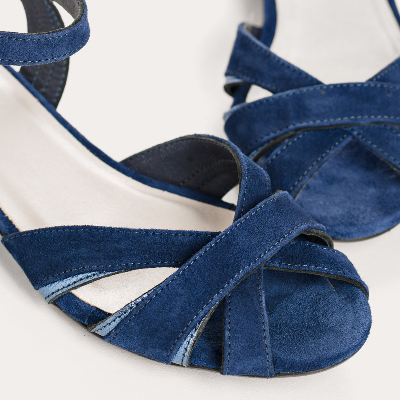 Sandals Palma leather velvet shine - elegance & comfort | Reqins