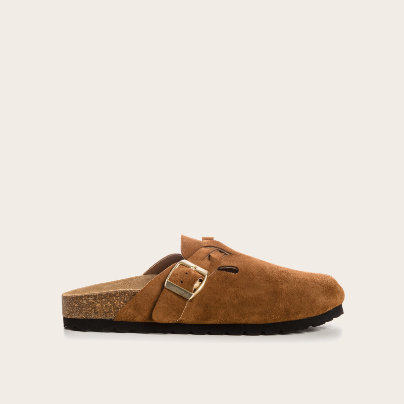 Medina buckled suede Mules