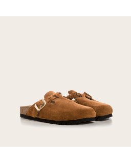 Medina buckled suede Mules