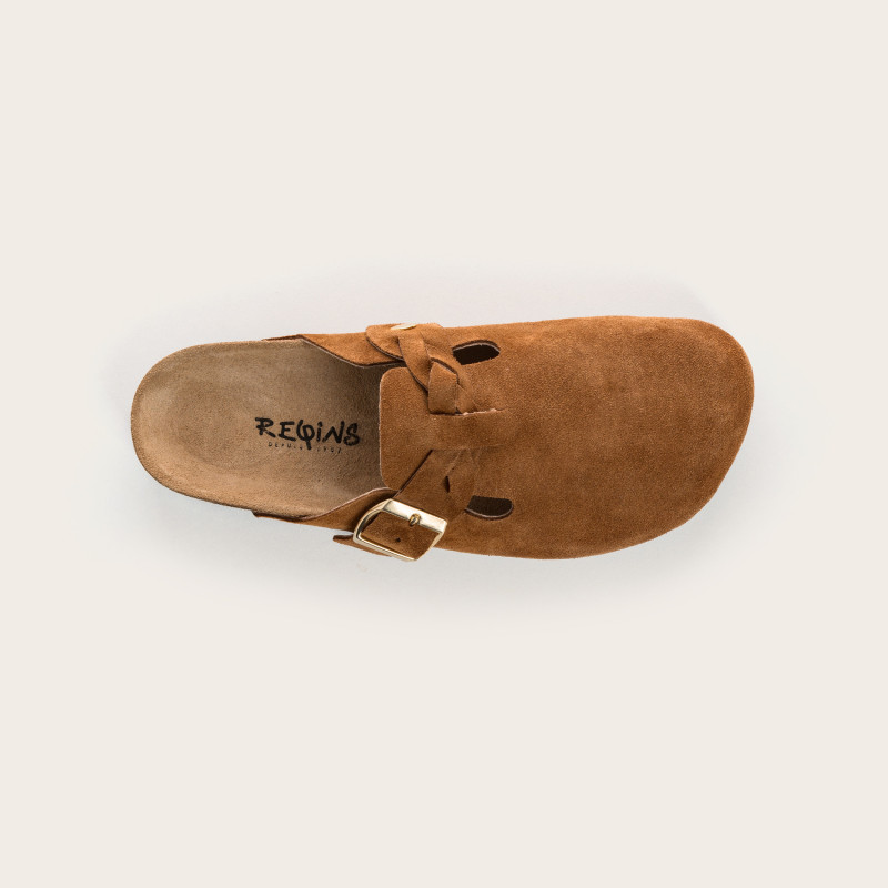 Medina buckled suede Mules