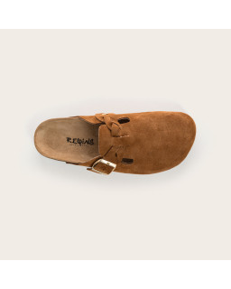 Medina buckled suede Mules