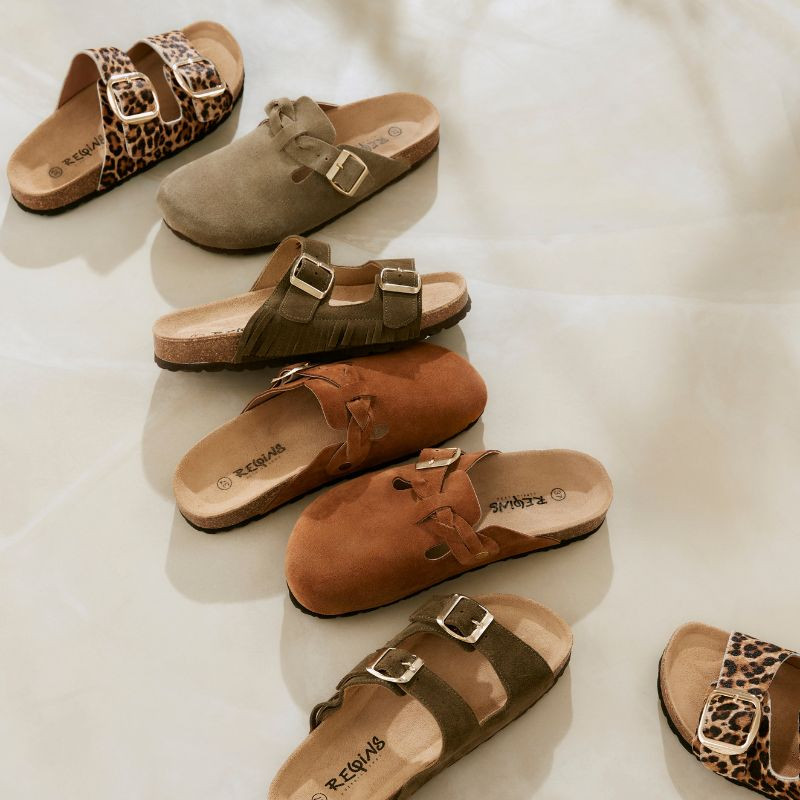 Medina buckled suede Mules