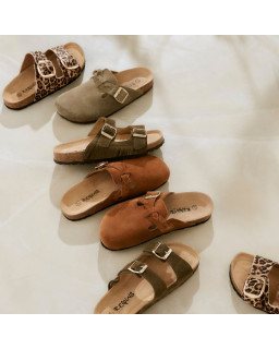 Medina buckled suede Mules